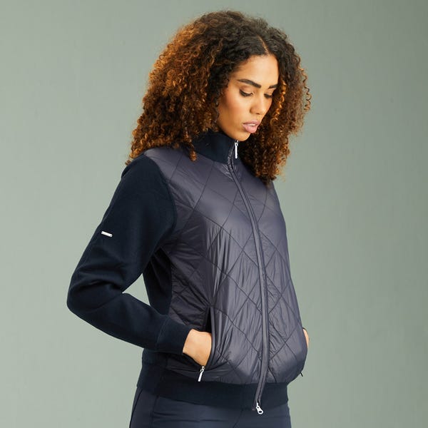 Ping Elspeth Ladies Hybrid Full Zip Sweater - Navy