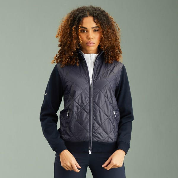 ping Elspeth Ladies Hybrid Full Zip Sweater - Navy
