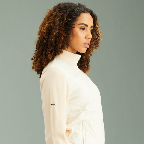 Ping Elspeth Ladies Hybrid Full Zip Sweater - Sand