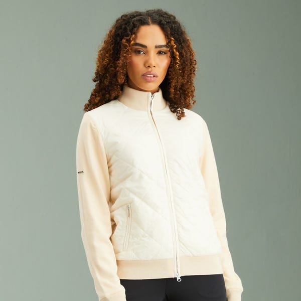 ping Elspeth Ladies Hybrid Full Zip Sweater - Sand