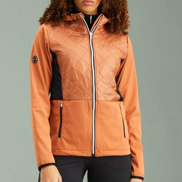 Ping Gem Ladies Hybrid Hooded Jacket - Auburn/Black