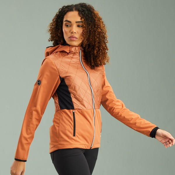 ping Gem Ladies Hybrid Hooded Jacket - Auburn/Black