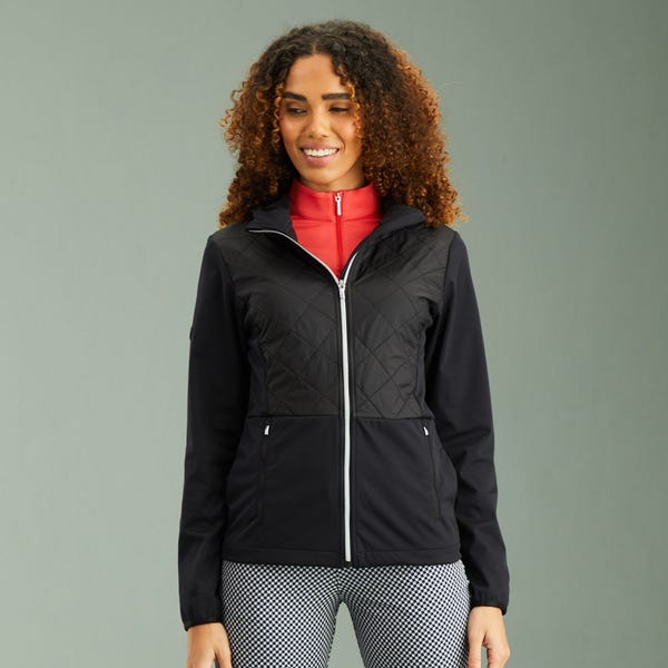 Ping Gem Ladies Hybrid Hooded Jacket - Black