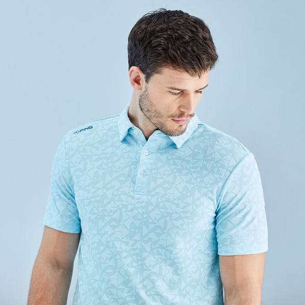 Ping Geo Camo Men's Polo Shirt - Crystal Blue