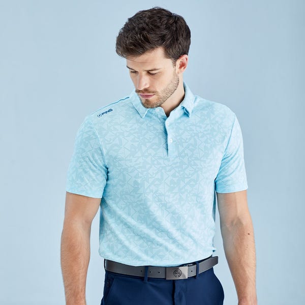 ping Geo Camo Men's Polo Shirt - Crystal Blue