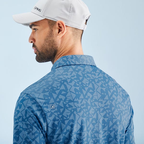 Ping Geo Camo Men's Polo Shirt - Tidal Blue