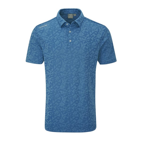 Ping Geo Camo Men's Polo Shirt - Tidal Blue