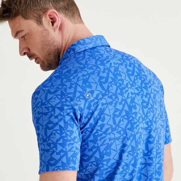 Ping Geo Camo Men's Polo Shirt - Ultra Blue