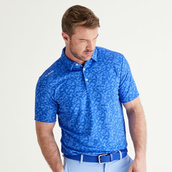 ping Geo Camo Men's Polo Shirt - Ultra Blue