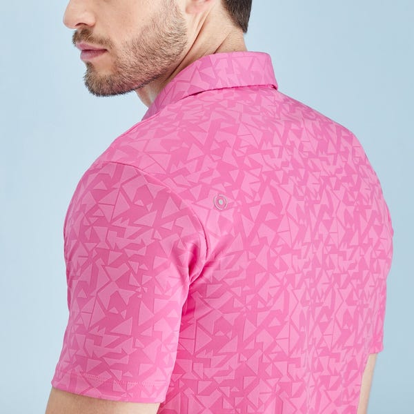 Ping Geo Camo Men's Polo Shirt - Ultra Pink