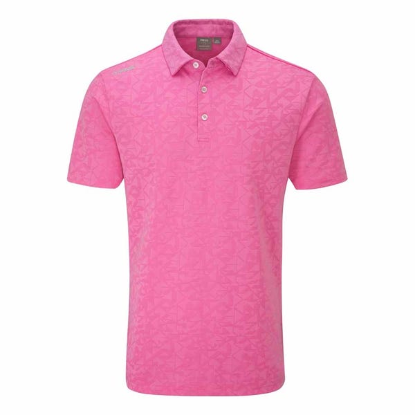 Ping Geo Camo Men's Polo Shirt - Ultra Pink