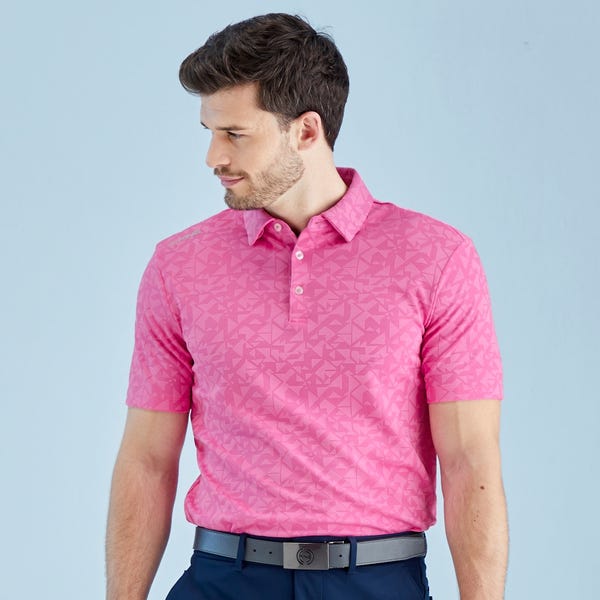 ping Geo Camo Men's Polo Shirt - Ultra Pink