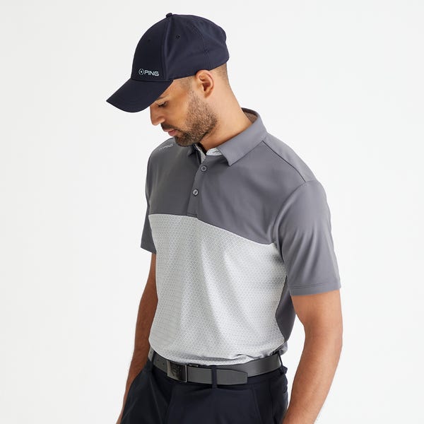 Ping Hall Men's Colour Block Polo Shirt - Rock/Grey