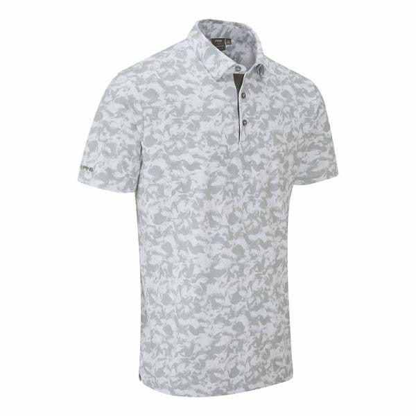 Ping Julian Men's Printed Polo Shirt - Silver Multi