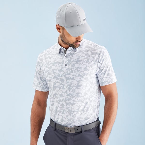 ping Julian Men's Printed Polo Shirt - Silver Multi
