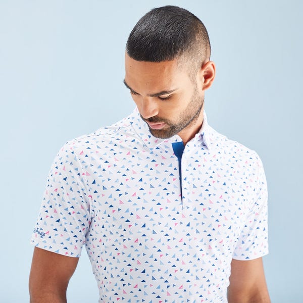 Ping Julian Men's Printed Polo Shirt - White Multi