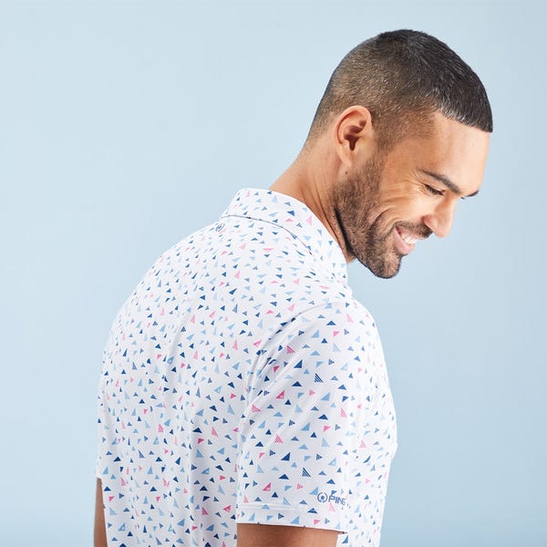 Ping Julian Men's Printed Polo Shirt - White Multi