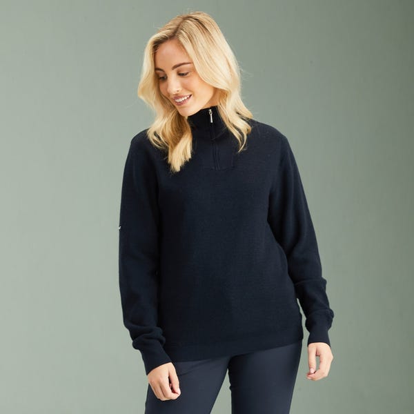 ping Kaylah Ladies Half Zip Lined Sweater - Navy