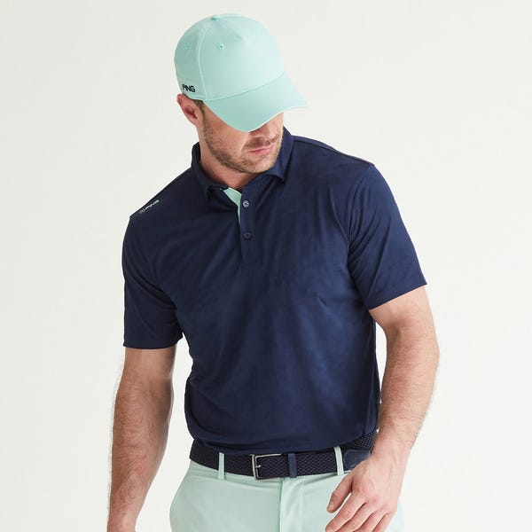 ping Kenan Men's Textured Polo Shirt - Navy