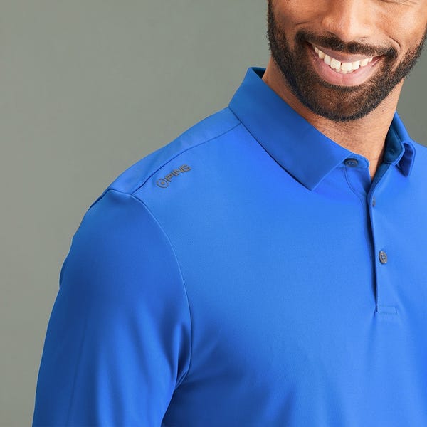 Ping Lockwood Men's Long Sleeve Polo Shirt - Blue 24