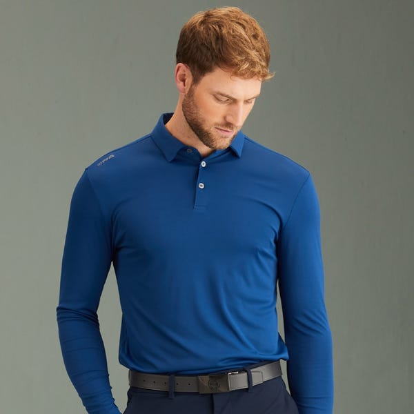 Ping Lockwood Men's Long Sleeve Polo Shirt - Inky