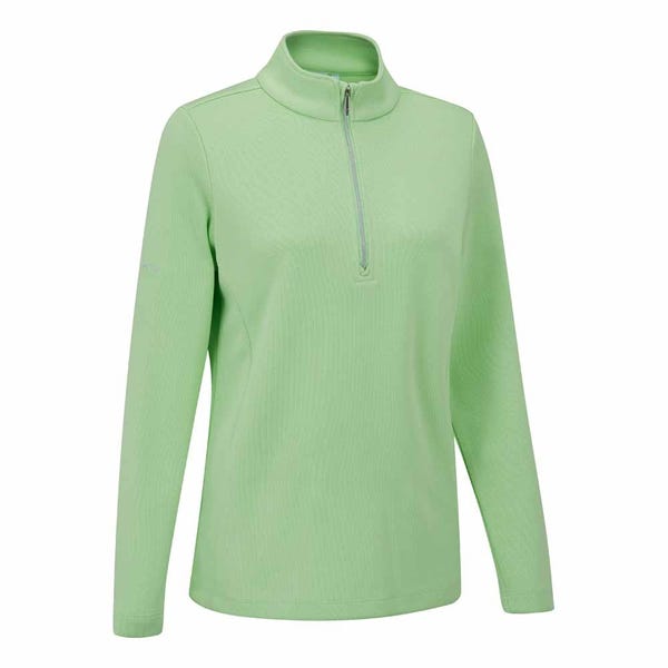 Ping Lyla Ladies Half Zip Ribbed Fleece - Mint Marl