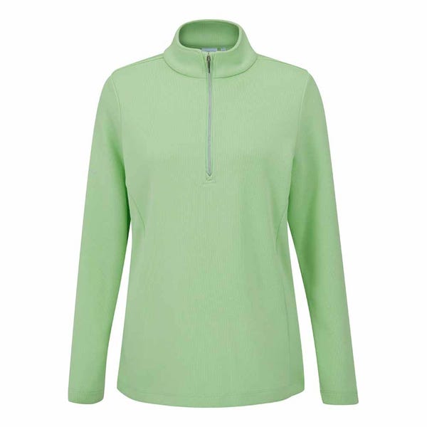 ping Lyla Ladies Half Zip Ribbed Fleece - Mint Marl