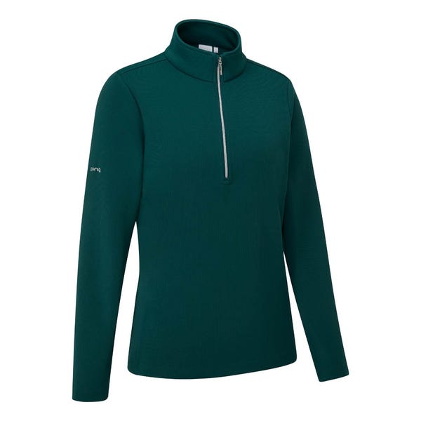 Ping Lyla Ladies Half Zip Ribbed Fleece - Pine