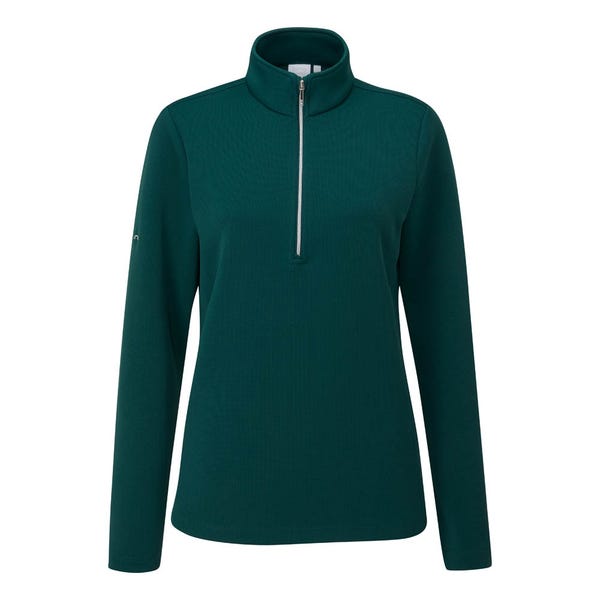 ping Lyla Ladies Half Zip Ribbed Fleece - Pine
