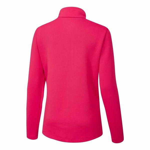 Ping Lyla Ladies Half Zip Ribbed Fleece - Rosebud