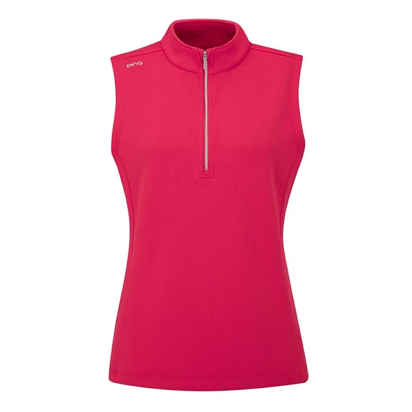 ping Lyla Ladies Half Zip Vest - Rosebud