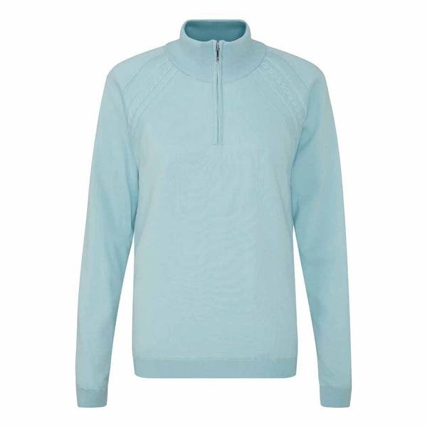 Ping Melodie Ladies Half Zip Lined Sweater - Opal