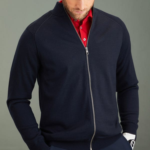 Ping Murphy Men's Lined Full Zip Sweater - Navy