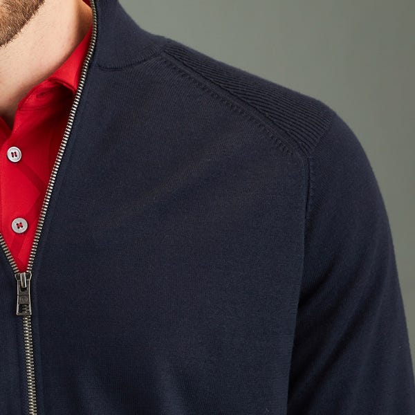 Ping Murphy Men's Lined Full Zip Sweater - Navy