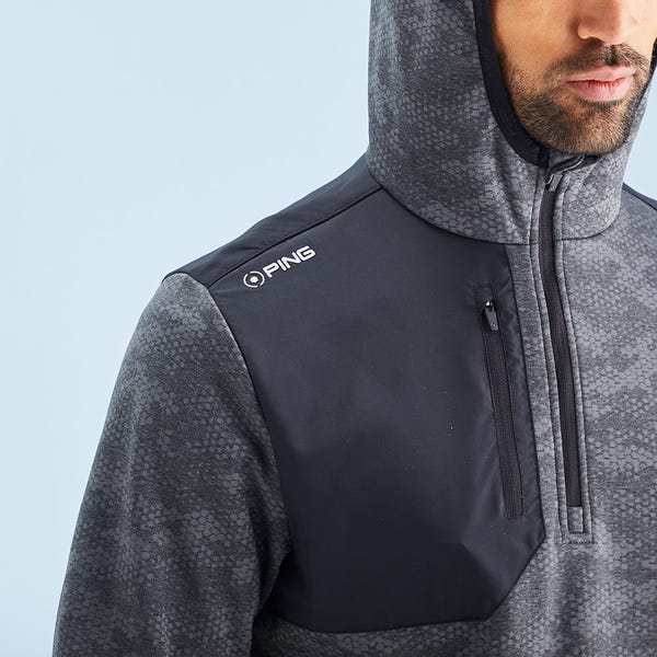 Ping Nexa Men's Hooded Half Zip Fleece - Black