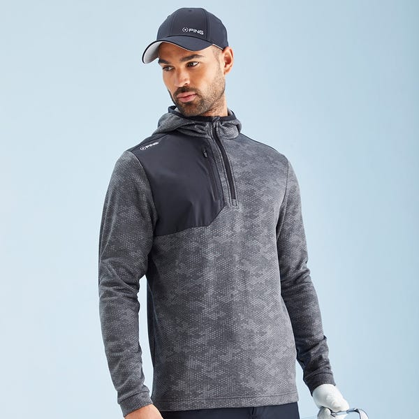 ping Nexa Men's Hooded Half Zip Fleece - Black