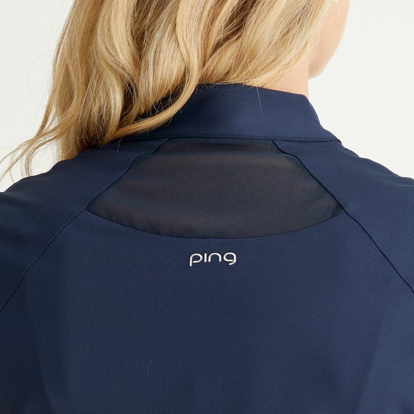Ping Oona Ladies Sheer Panel Polo Shirt - Navy