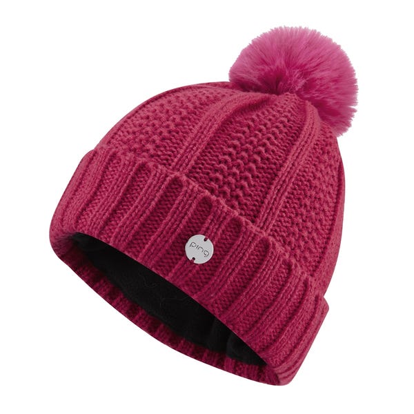 ping Paulina Ladies Knit Bobble Hat - Rosebud