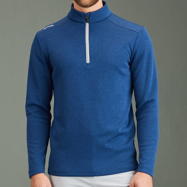 Ping Ramsey Men's Half Zip Ribbed Fleece - Inky Marl