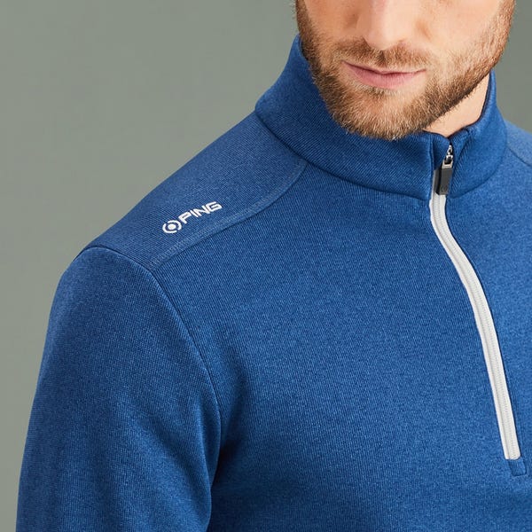 Ping Ramsey Men's Half Zip Ribbed Fleece - Inky Marl