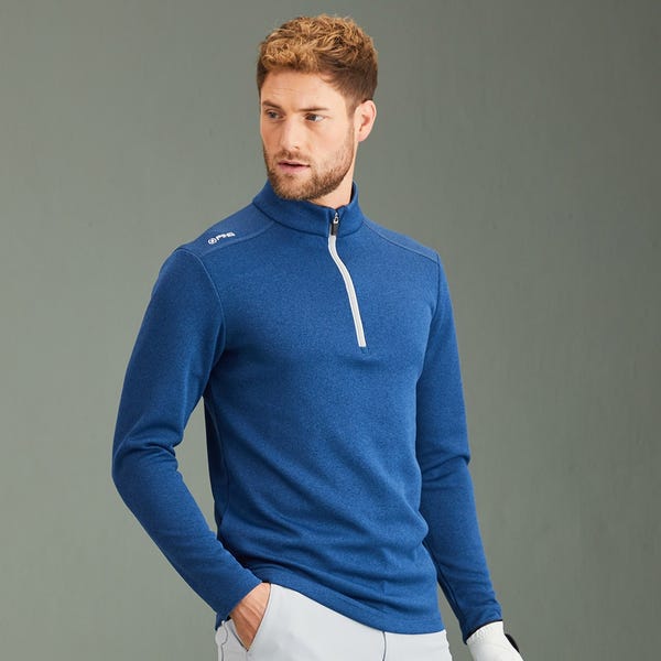 ping Ramsey Men's Half Zip Ribbed Fleece - Inky Marl