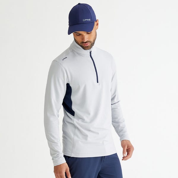 Ping Rhodri Men's Half Zip Fleece - Silver/Navy