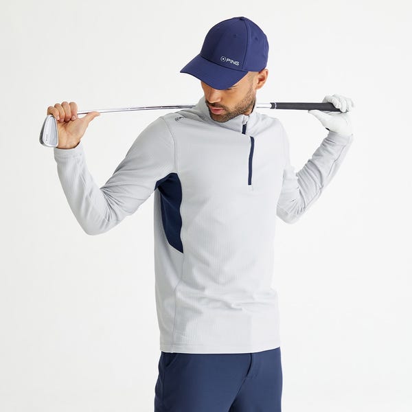 Ping Rhodri Men's Half Zip Fleece - Silver/Navy