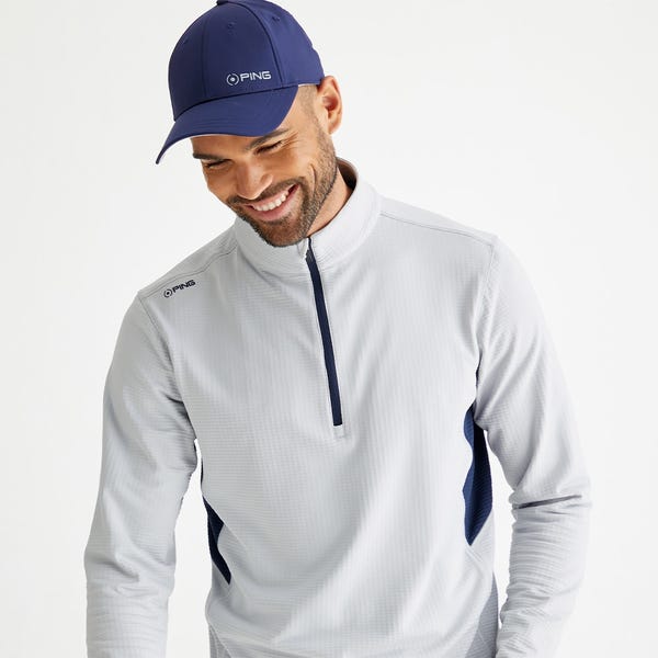 Ping Rhodri Men's Half Zip Fleece - Silver/Navy