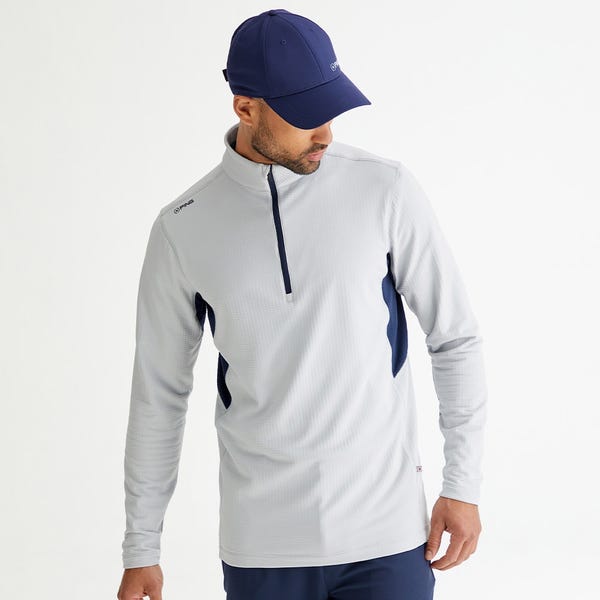 ping Rhodri Men's Half Zip Fleece - Silver/Navy