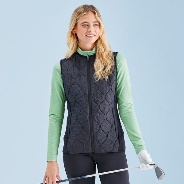 ping Seren Ladies Insulated Collarless Vest - Black