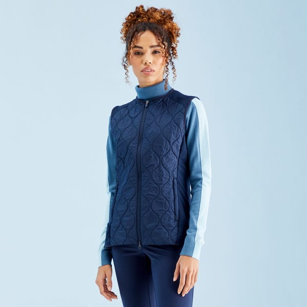 Ping Seren Ladies Insulated Collarless Vest - Navy