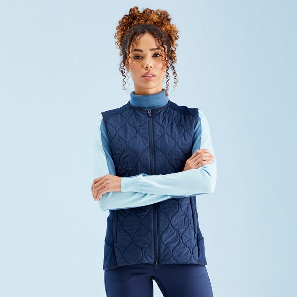 ping Seren Ladies Insulated Collarless Vest - Navy