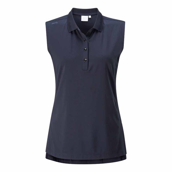 ping Solene Ladies Sleeveless Polo Shirt - Navy