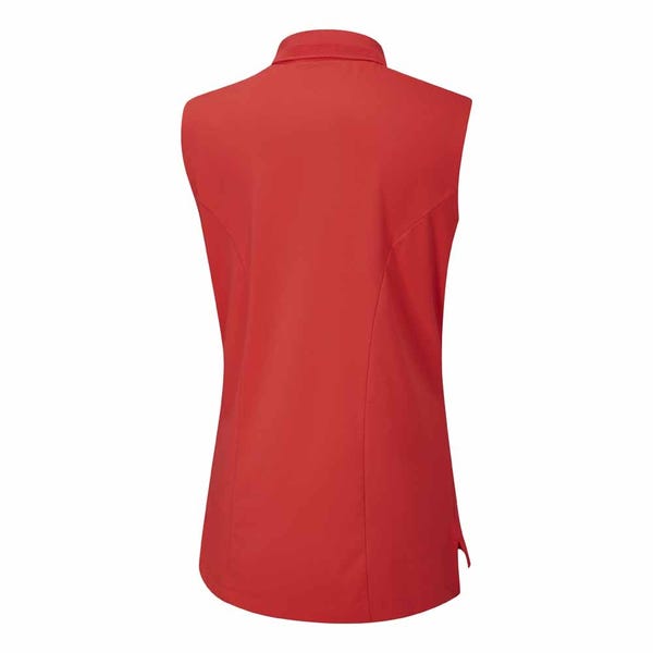 Ping Solene Ladies Sleeveless Polo Shirt - Rich Red